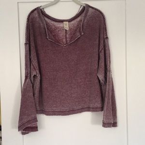 Free People Waffle Knit Long sleeve